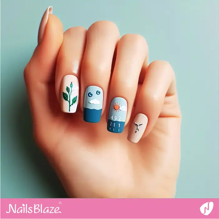 Simple Nail Design for Climate Change | Climate Crisis Nails - NB2946